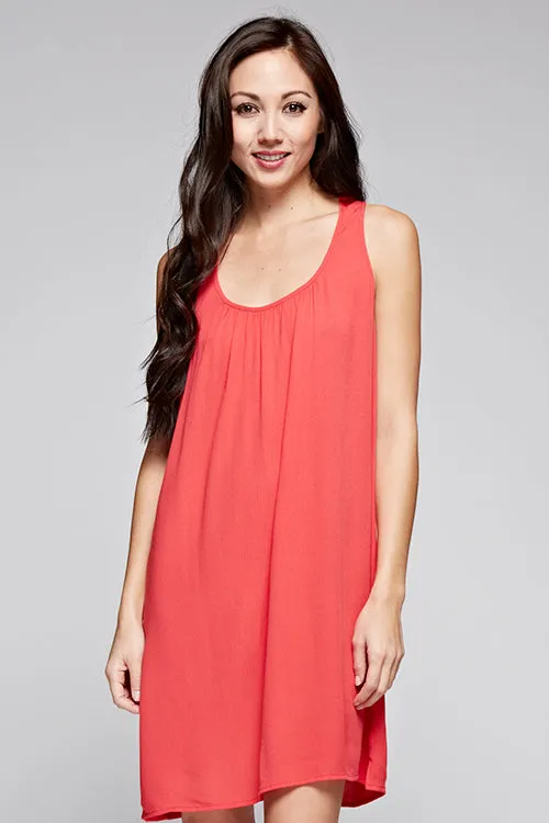 Sleeveless Beaded Racer Back Mini Dress