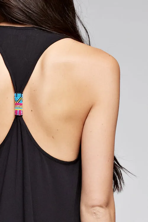 Sleeveless Beaded Racer Back Mini Dress