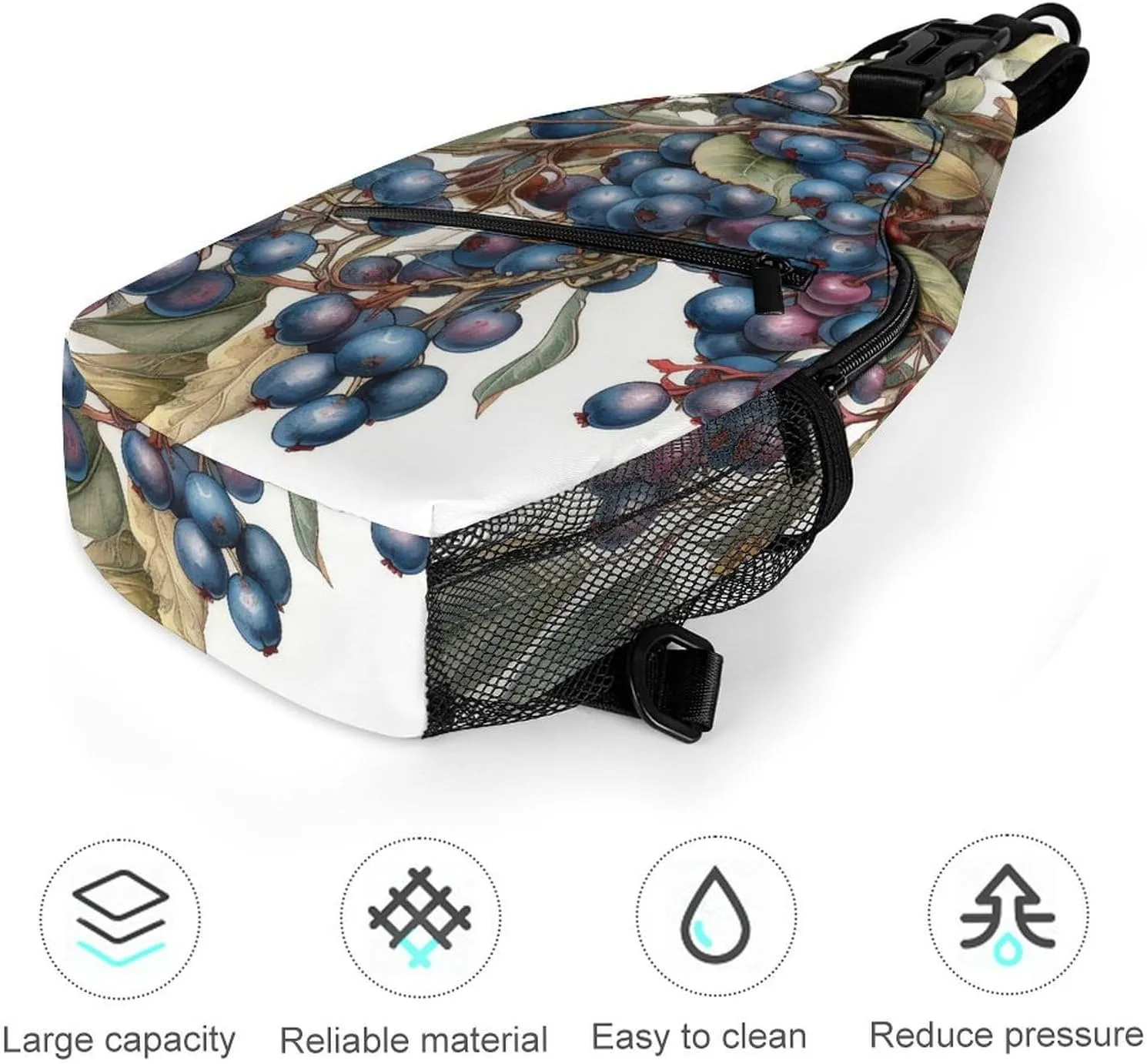 Sling Bag for Women Men Chest Bag Berries on Tree Daypack Fanny Pack Cross Body Bag for Traveling