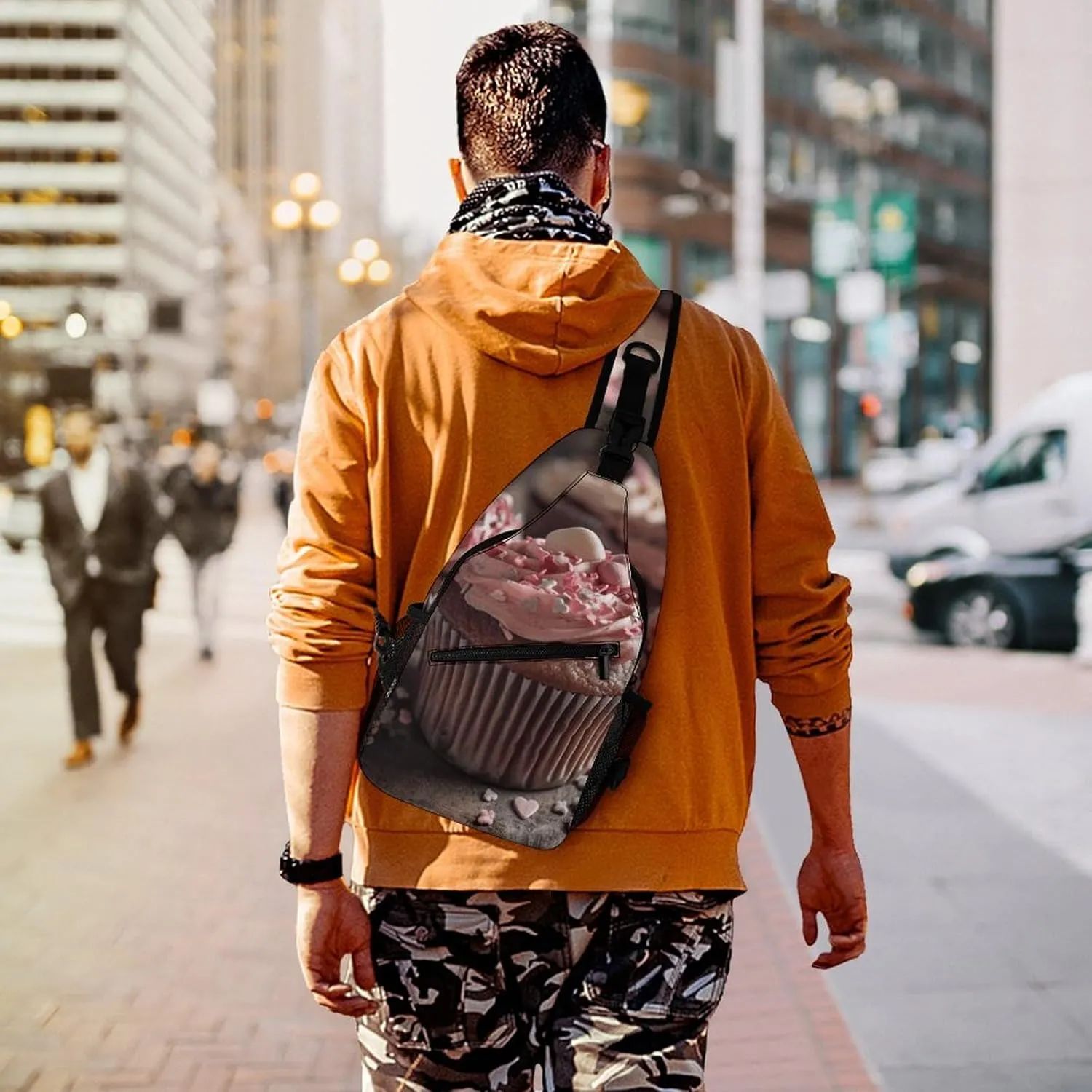 Sling Bag for Women Men Chest Bag Dessert Cake Daypack Fanny Pack Cross Body Bag for Traveling