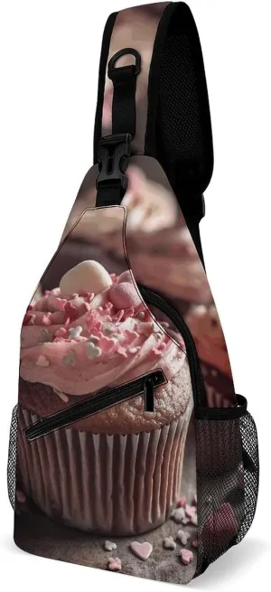 Sling Bag for Women Men Chest Bag Dessert Cake Daypack Fanny Pack Cross Body Bag for Traveling