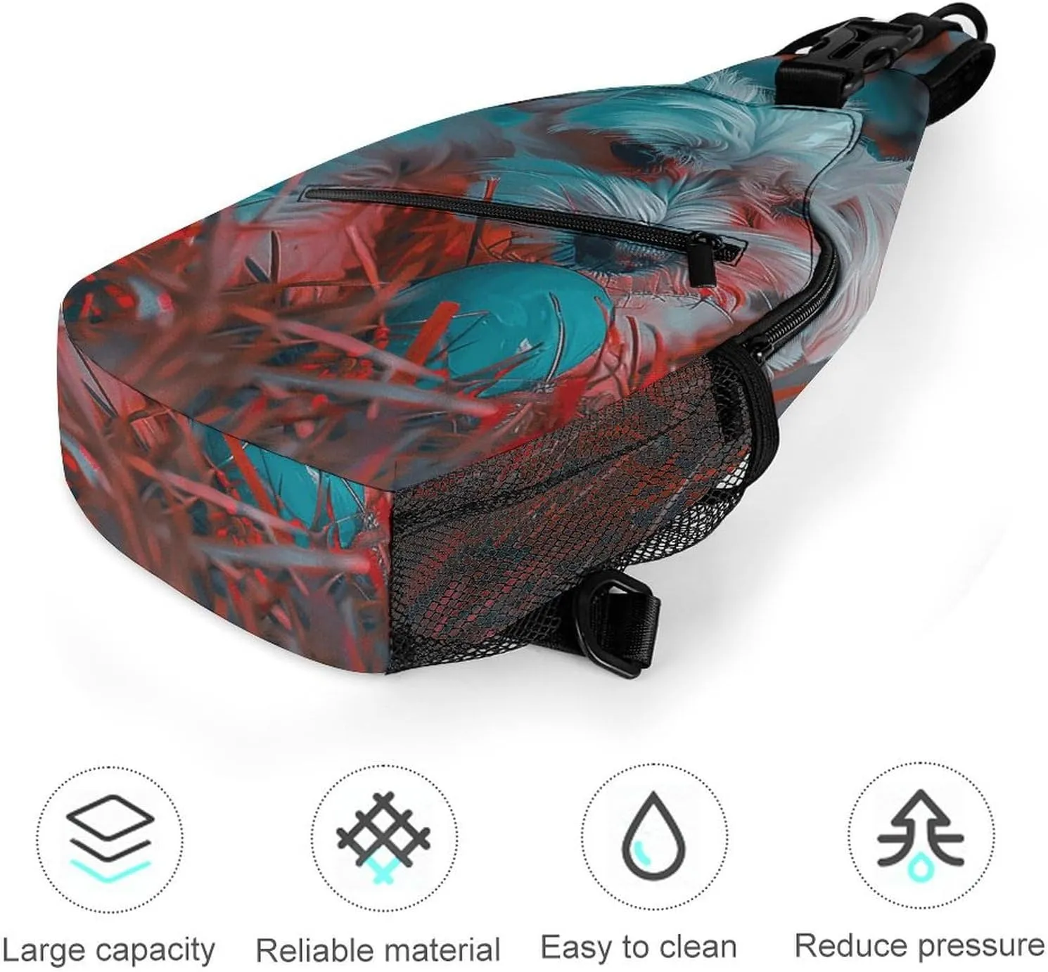 Sling Bag for Women Men Chest Bag Dog Playing with Toys Daypack Fanny Pack Cross Body Bag for Traveling