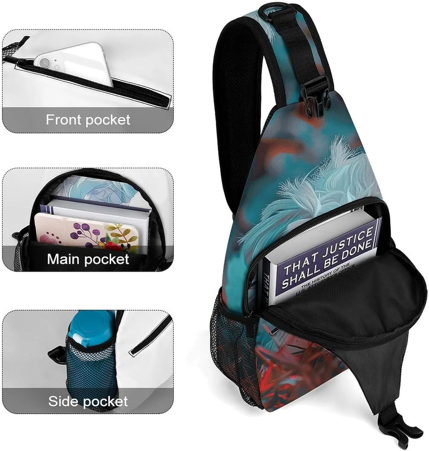Sling Bag for Women Men Chest Bag Dog Playing with Toys Daypack Fanny Pack Cross Body Bag for Traveling