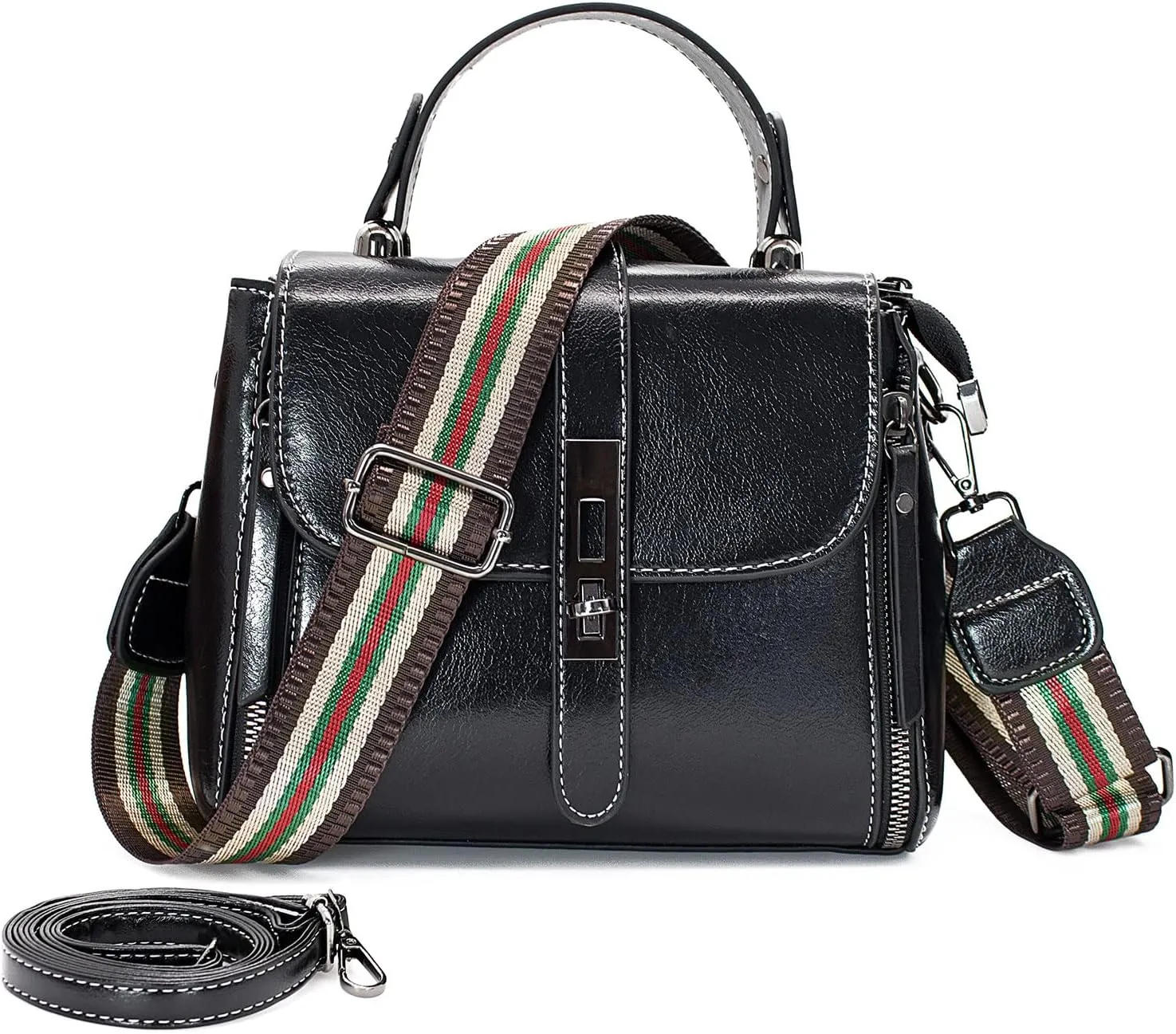 Small Crossbody Bags for Women, Leather Crossbody Bags for Women Trendy Women's Travel Bag with Replacement Shoulder Strap