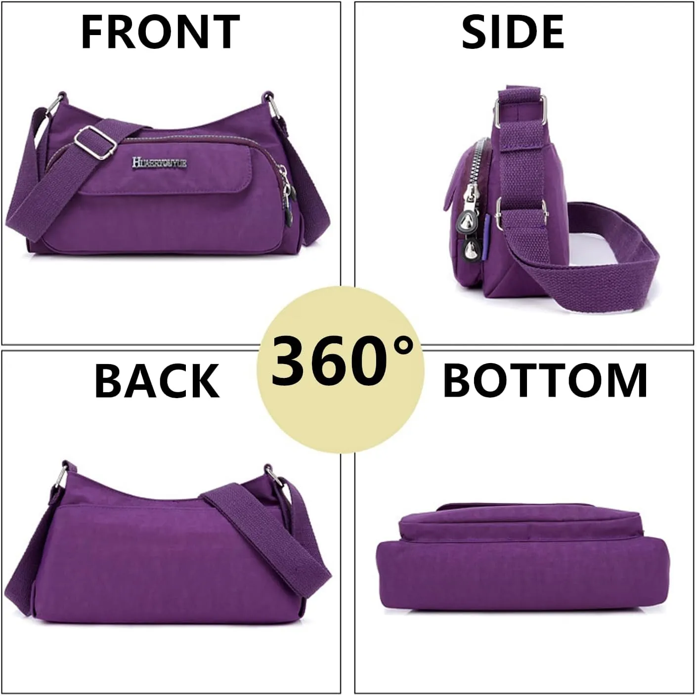 Small Crossbody Bags for Women Shoulder Purses Waterproof Nylon Travel Casual Daypack