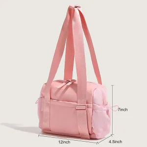 Small Gym Bag for Women Mini Duffle Bag with Wet Compartment Carry on Duffel Bags Weekender Tote Bags for Workout Dance Sport Fitness (Pink)