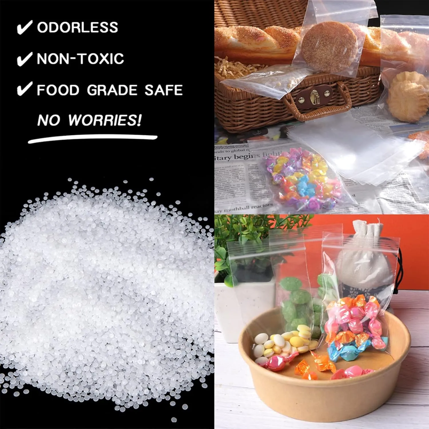 Small Plastic Bags 3x4, 1000pcs, Transparent for Pills, Clear Reusable Baggies for Jewelry, Coins, Candy, etc