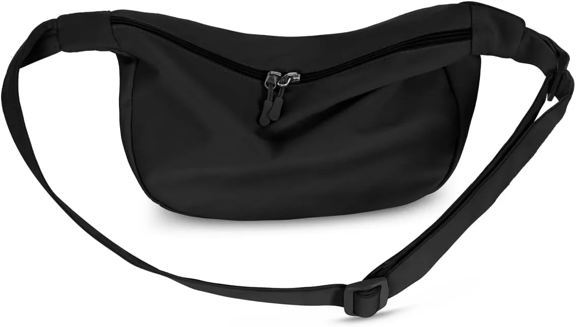 Small Sling Crossbody Bag for Women Men Trendy, Mini Crescent Bag with Adjustable Strap, 2 Zippers Lightweight Nylon Bag