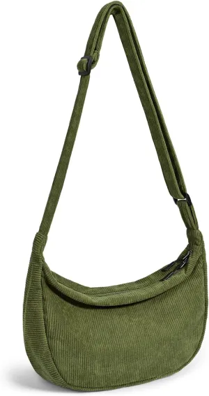 Small Sling Crossbody Bag for Women Men Trendy, Mini Crescent Bag with Adjustable Strap, 2 Zippers Lightweight Nylon Bag
