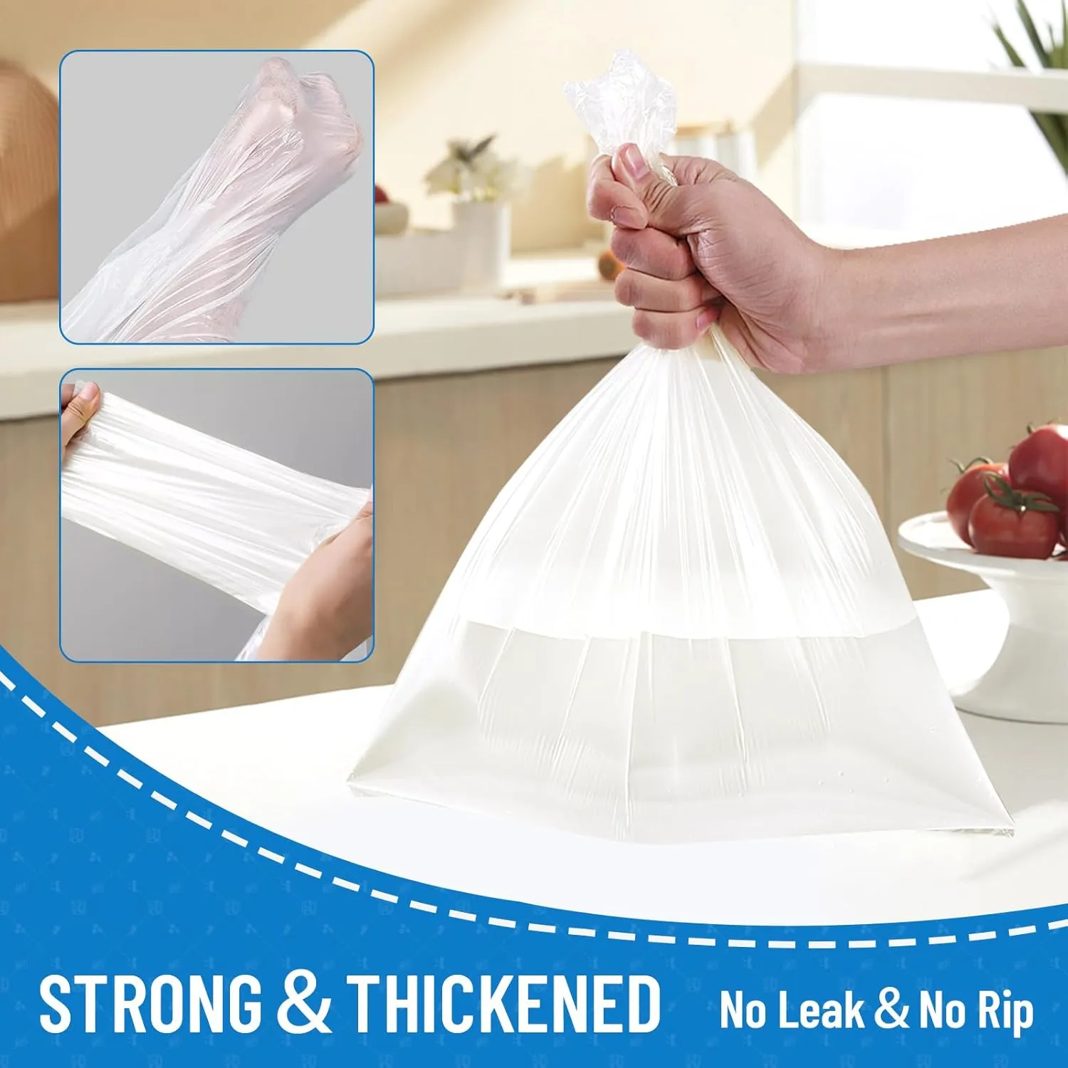 Small Trash Bags 4 Gallon, 300 Count Small Garbage Bag Bathroom White Mini Trash Bag Trash Can Liners Unscented Garbage Bags for Bathroom Can
