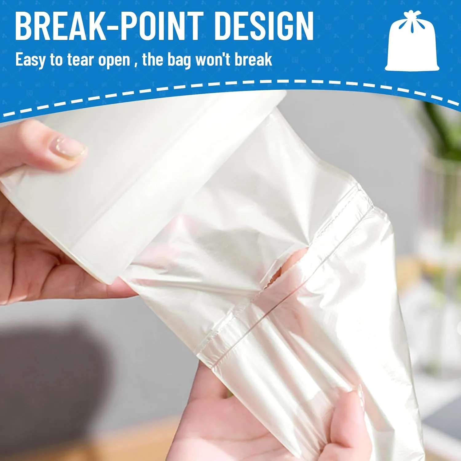 Small Trash Bags 4 Gallon, 300 Count Small Garbage Bag Bathroom White Mini Trash Bag Trash Can Liners Unscented Garbage Bags for Bathroom Can