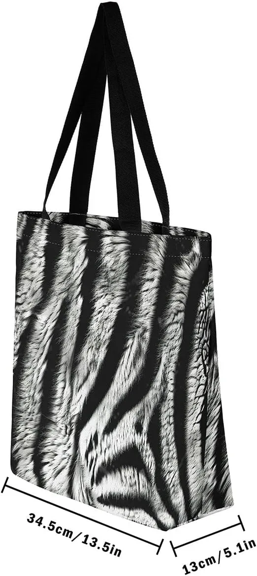 Snake Canvas Tote Bag for Women,Wild Animal The Tote Bag,Little Dragon Snake Hide Reusable Cloth Cotton Bags