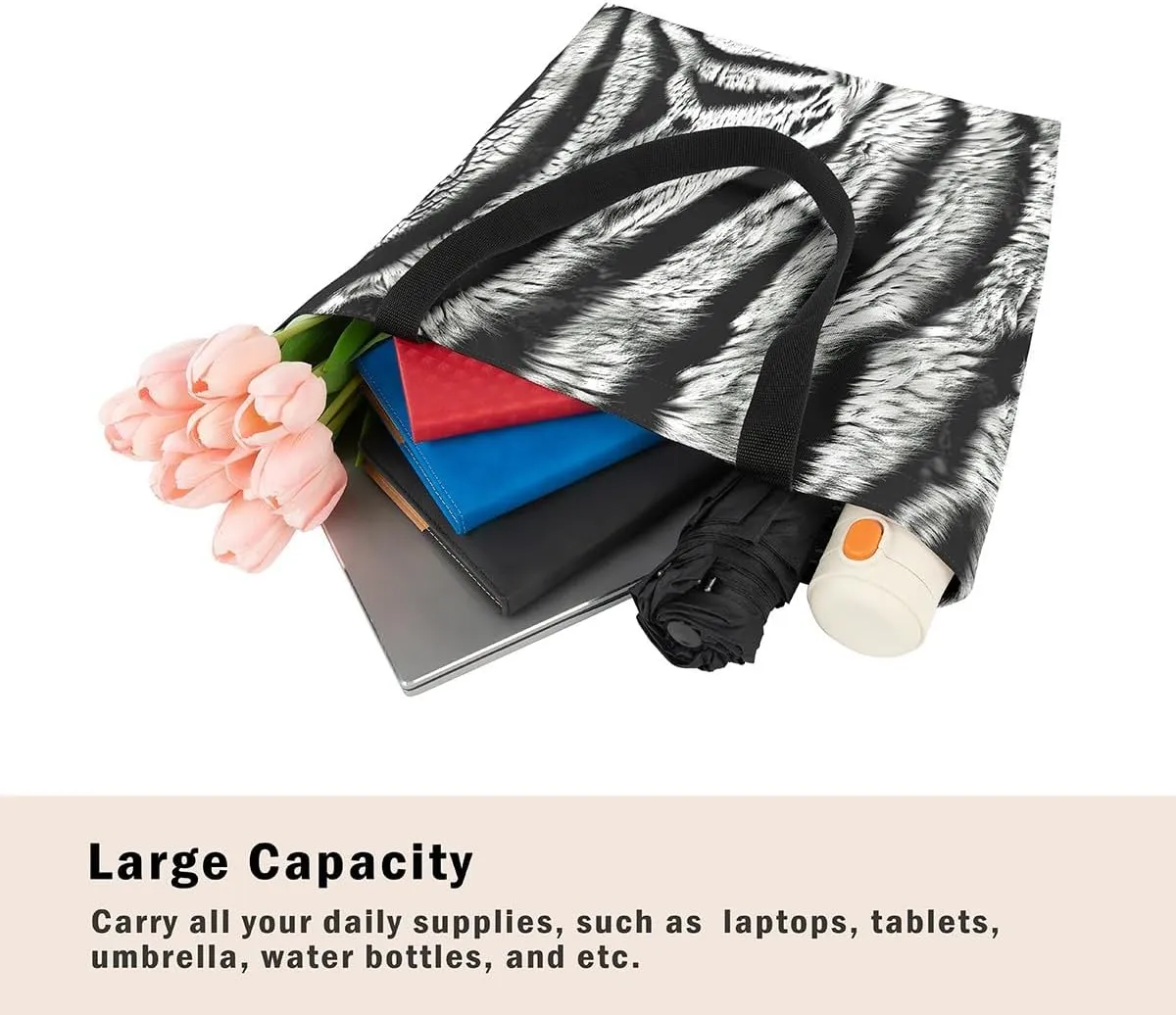 Snake Canvas Tote Bag for Women,Wild Animal The Tote Bag,Little Dragon Snake Hide Reusable Cloth Cotton Bags
