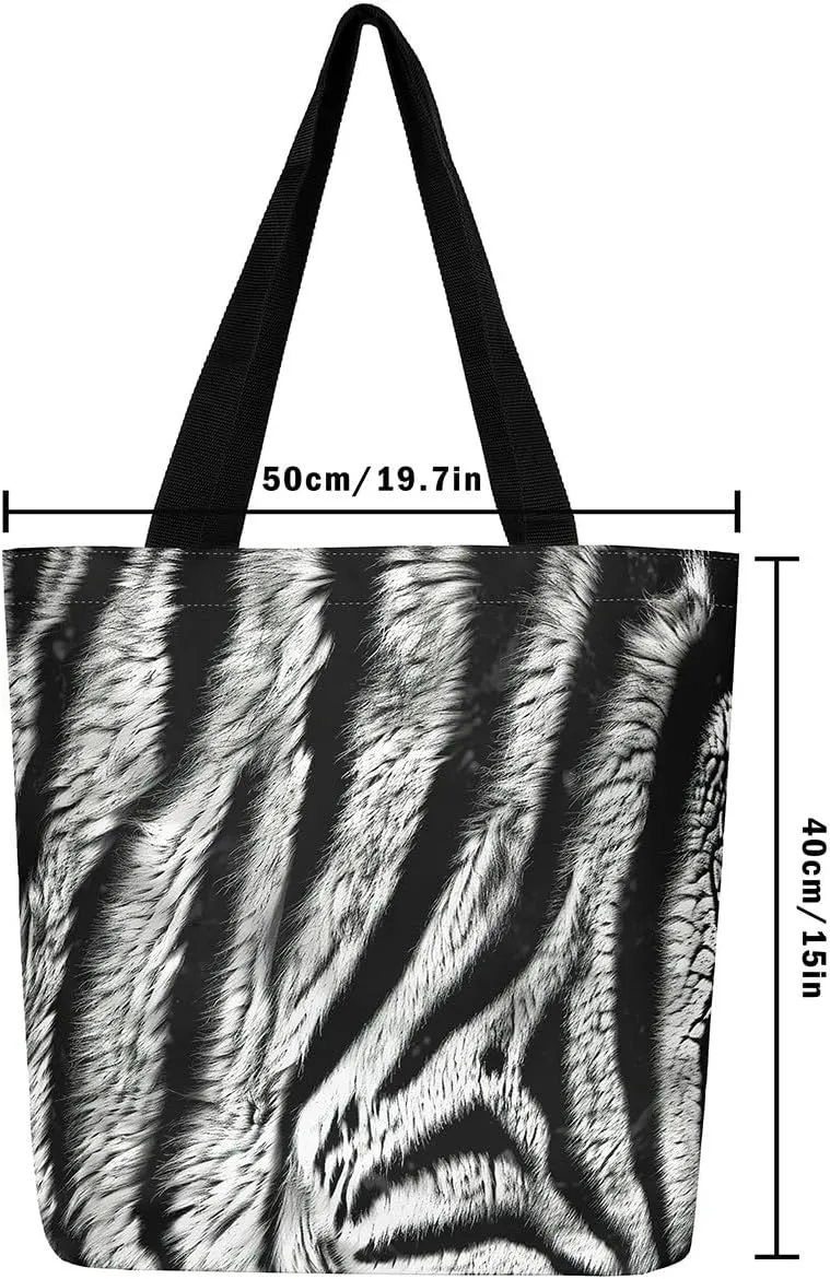 Snake Canvas Tote Bag for Women,Wild Animal The Tote Bag,Little Dragon Snake Hide Reusable Cloth Cotton Bags