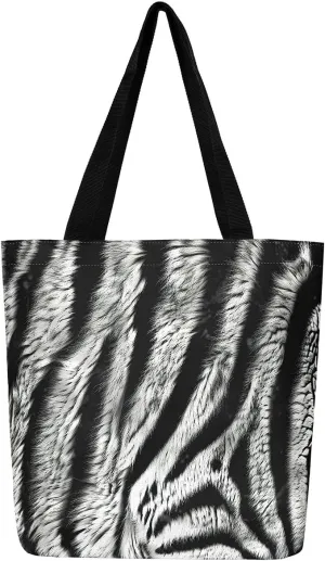 Snake Canvas Tote Bag for Women,Wild Animal The Tote Bag,Little Dragon Snake Hide Reusable Cloth Cotton Bags