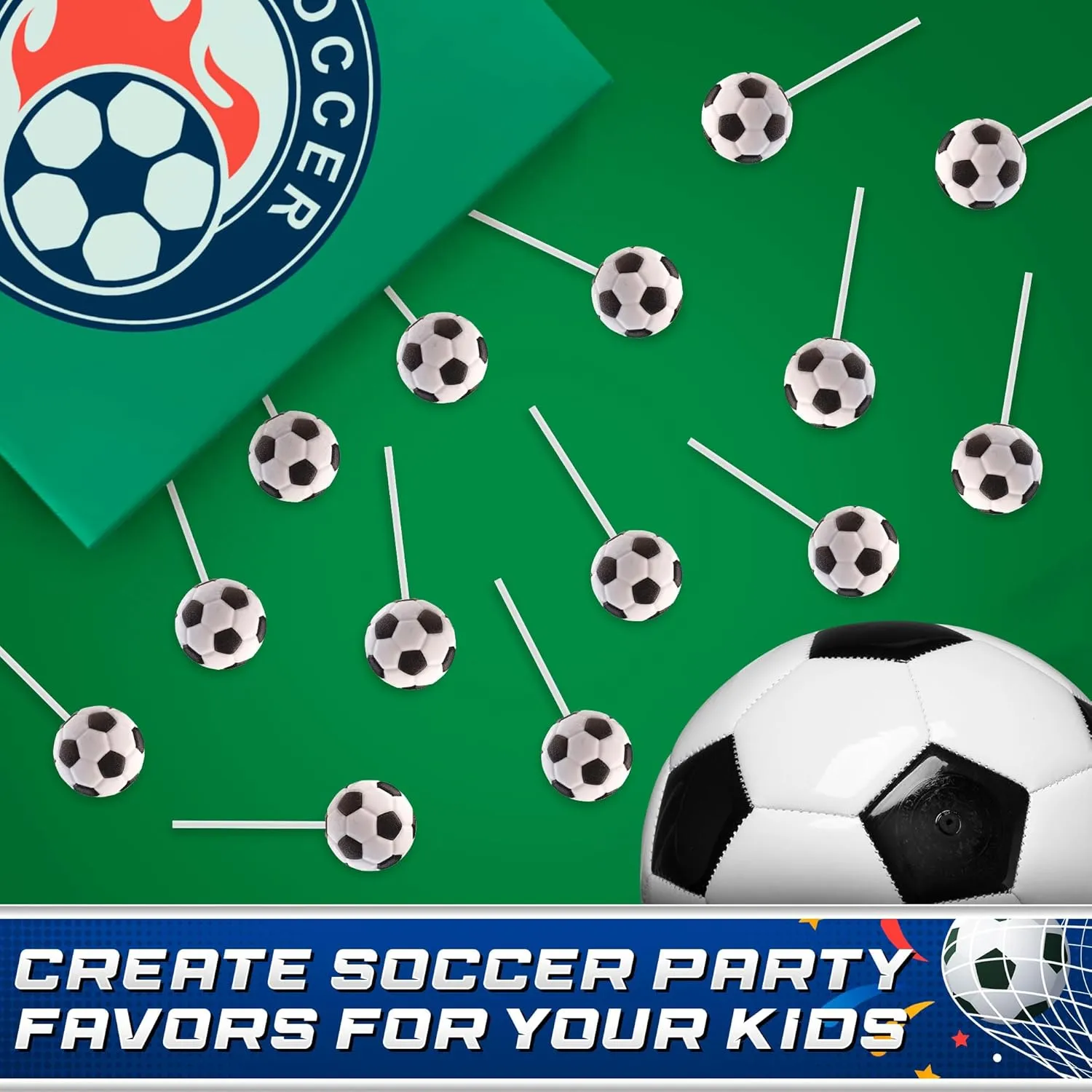 Soccer Lollipops 12pk- Soccer Candy For Soccer Party Supplies - Soccer Ball Candy For Soccer Birthday Party Decorations-Suckers,Soccer Snacks
