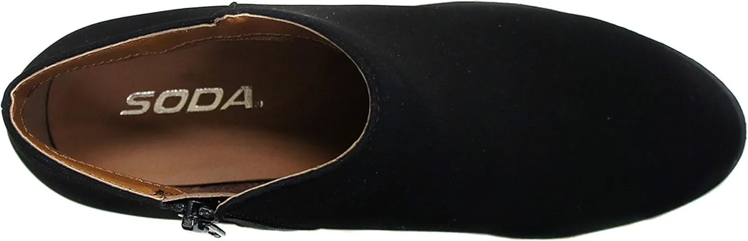 Soda Mug - Western Inspired Bootie w/Zipper and Chucky Low Stacked Heels