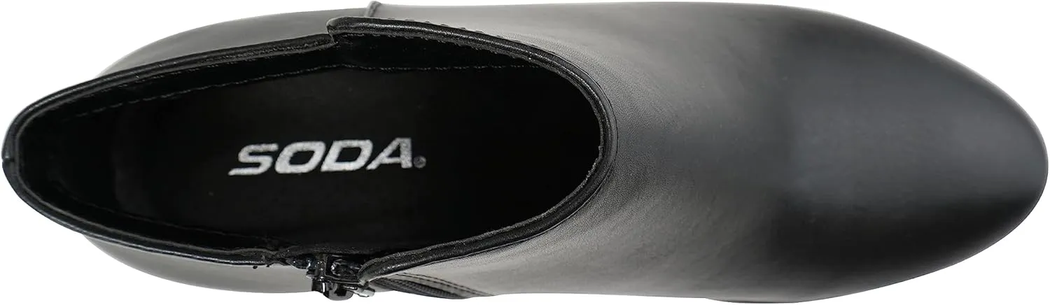 Soda Mug - Western Inspired Bootie w/Zipper and Chucky Low Stacked Heels
