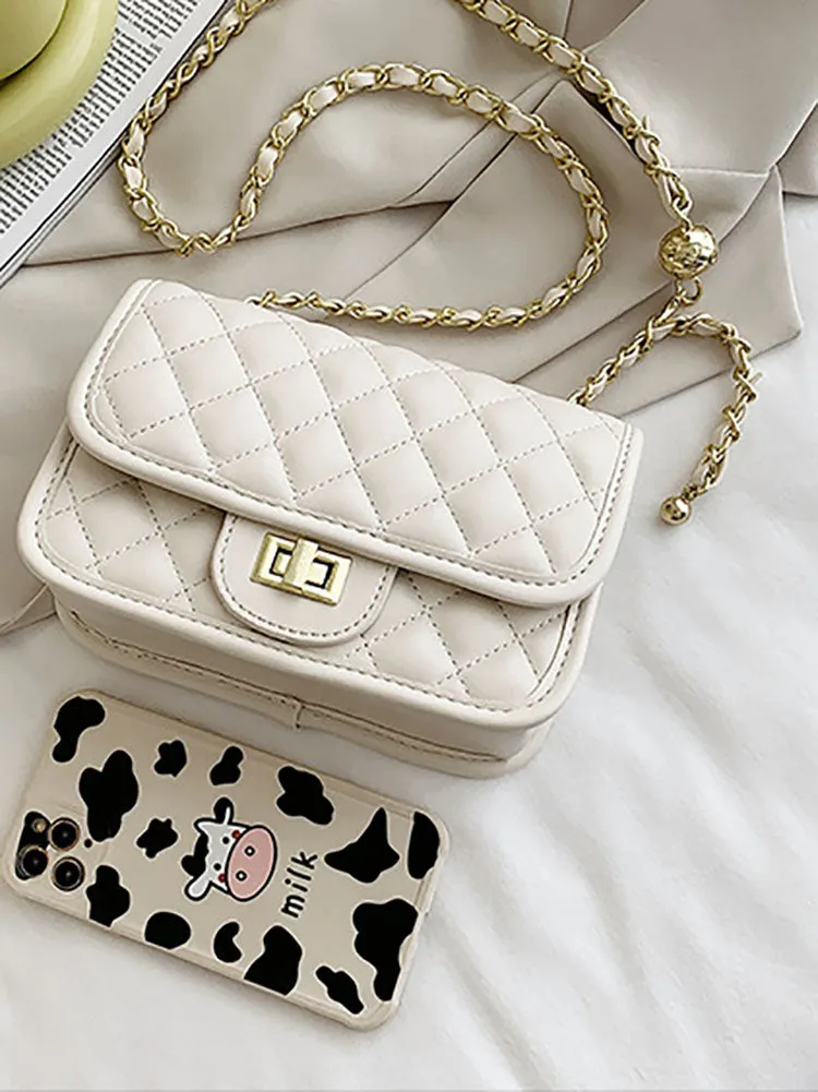 Solid Color Leather Luxury Bag