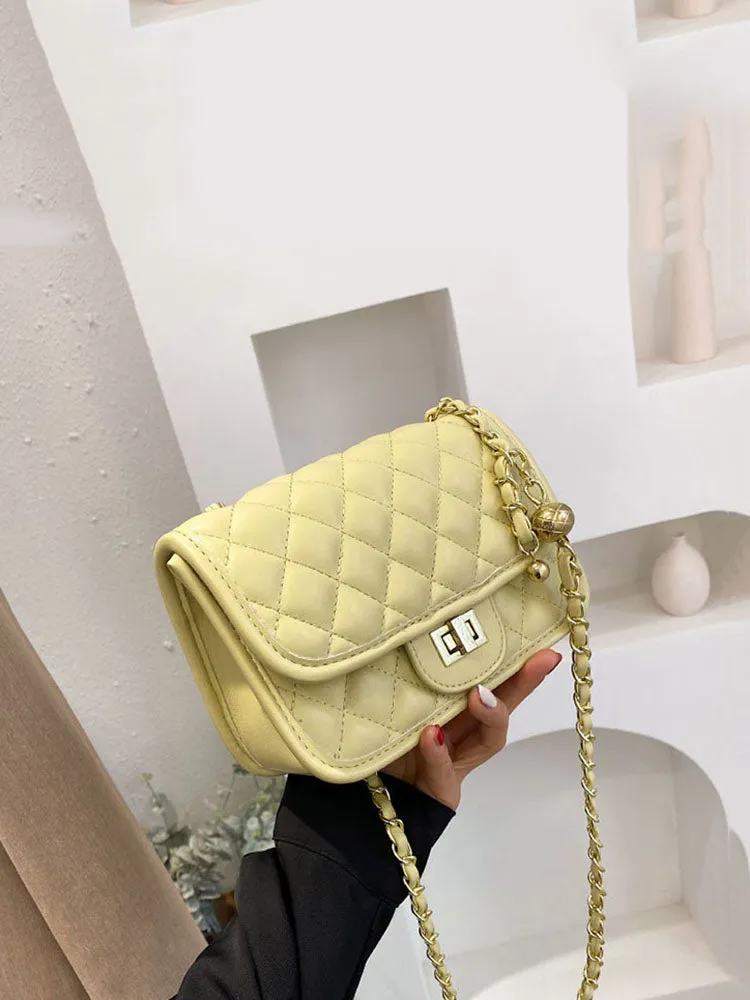 Solid Color Leather Luxury Bag