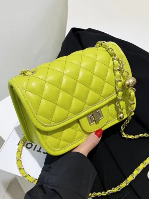 Solid Color Leather Luxury Bag