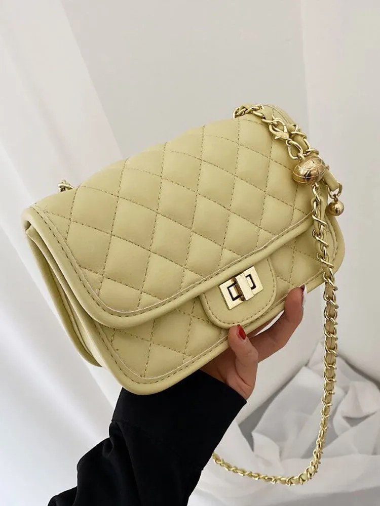 Solid Color Leather Luxury Bag