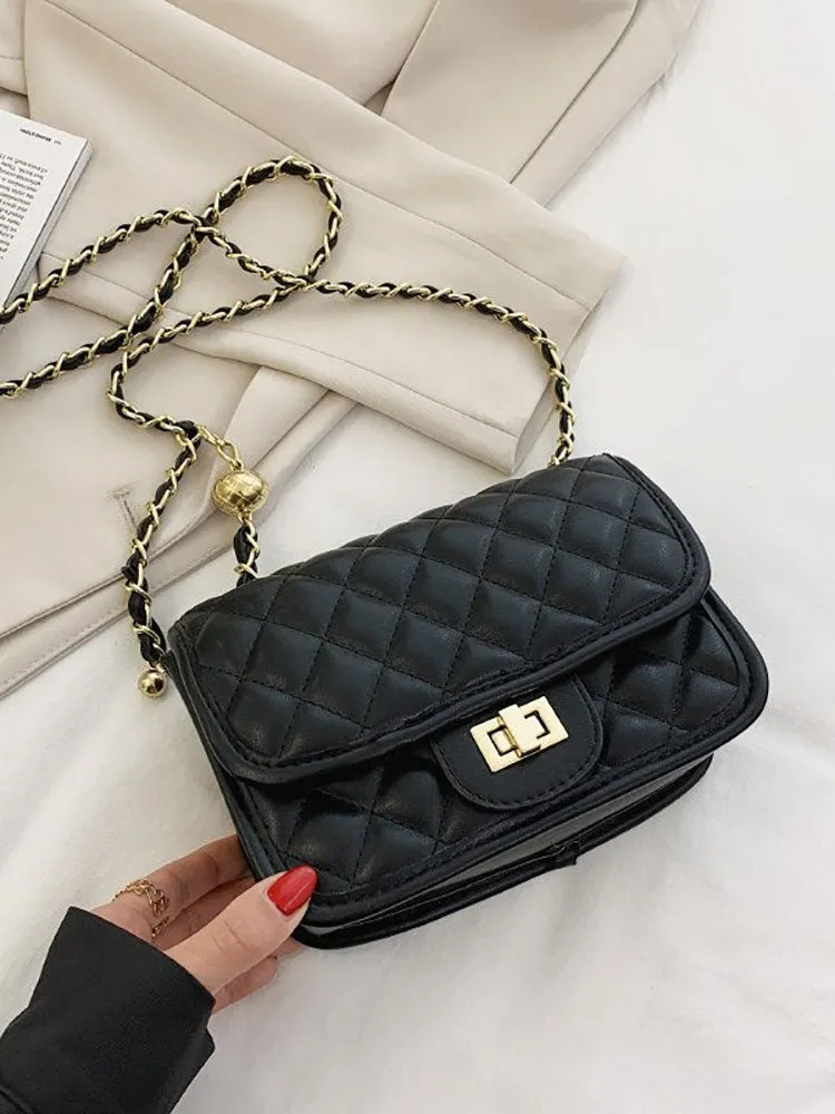 Solid Color Leather Luxury Bag