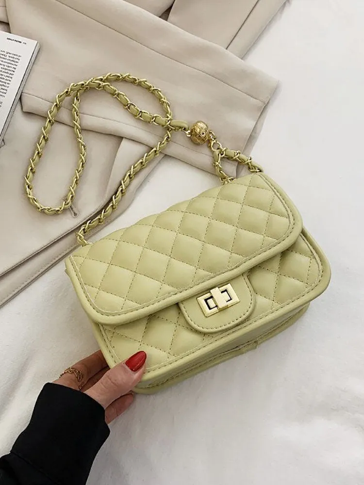 Solid Color Leather Luxury Bag