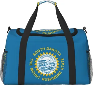 South Dakota Flag print Weekender Overnight Carry On Bag Gym Luggage Bag Duffel Bag for Travel Women