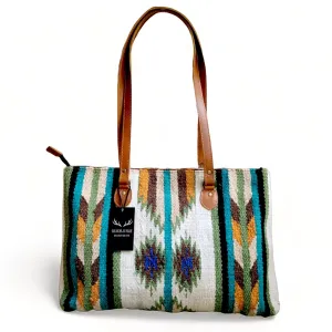 Southwestern Large Handcrafted Saddle Blanket Tote Purse (Aspen)