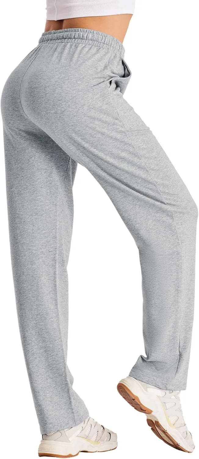 SPECIALMAGIC Women Yoga Sweatpants Pajama Wide Leg Cotton Drawstring Lounge Pants Leisure