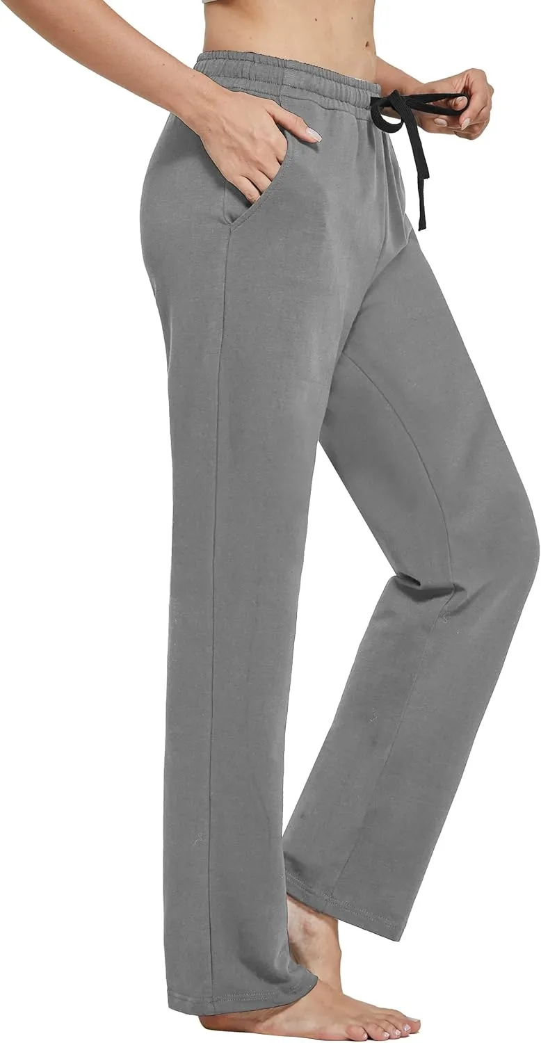 SPECIALMAGIC Women Yoga Sweatpants Pajama Wide Leg Cotton Drawstring Lounge Pants Leisure
