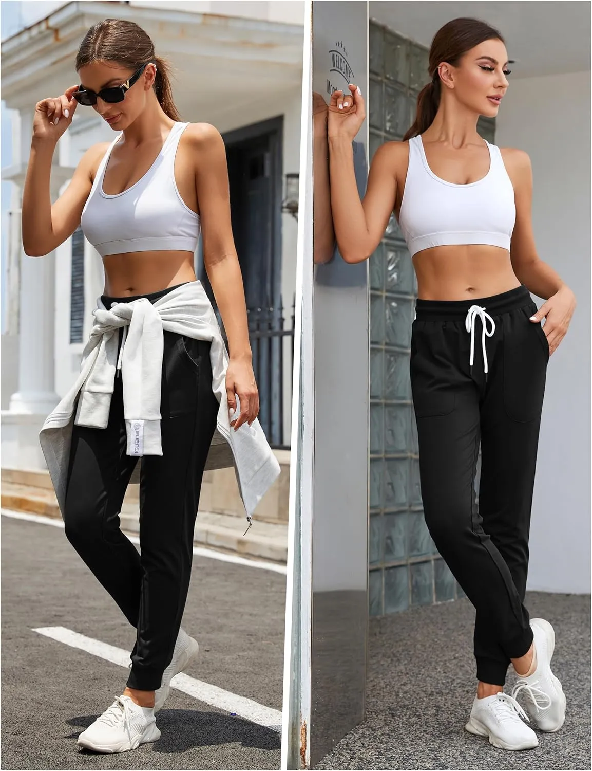 SPECIALMAGIC Women's Cotton Sweatpants with Pockets Athletic Drawstring Joggers Casual Sweat Pants
