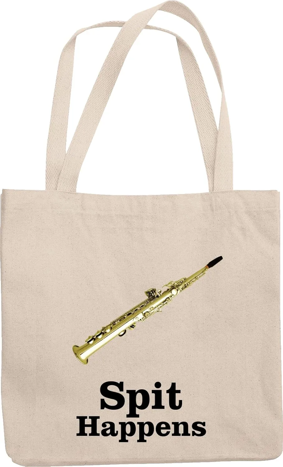 Spit Happens. Marching Clarinet Reusable Tote Bag For Marching Band Players, Musicians, Artists, Entertainers, Teens, Music Conductors, Students, Moms, Dads, Women And Men