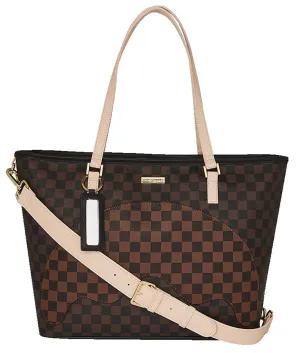Sprayground Women Bandolero Nouveau Tote In Brown Check