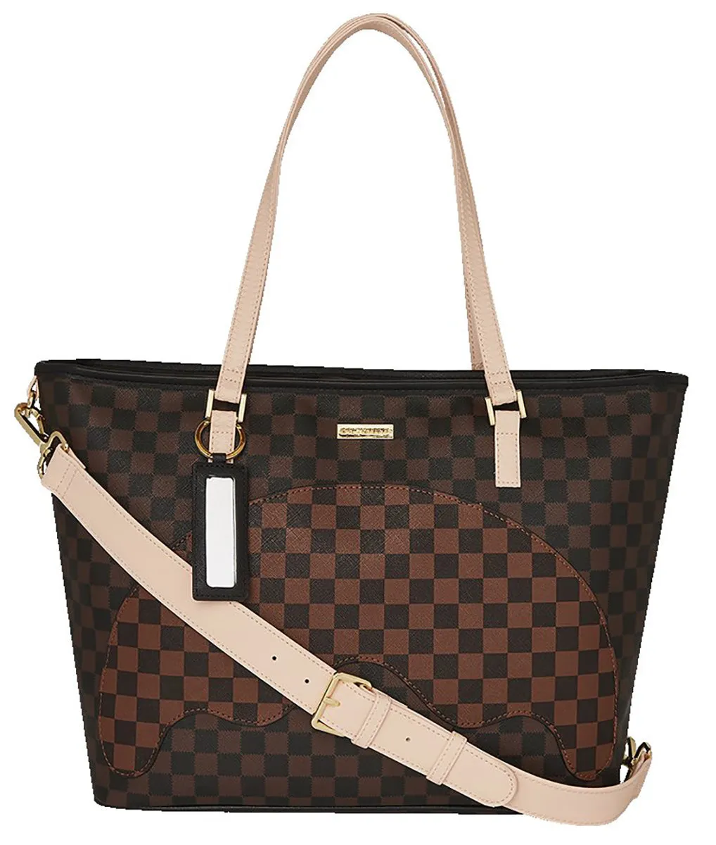 Sprayground Women Bandolero Nouveau Tote In Brown Check