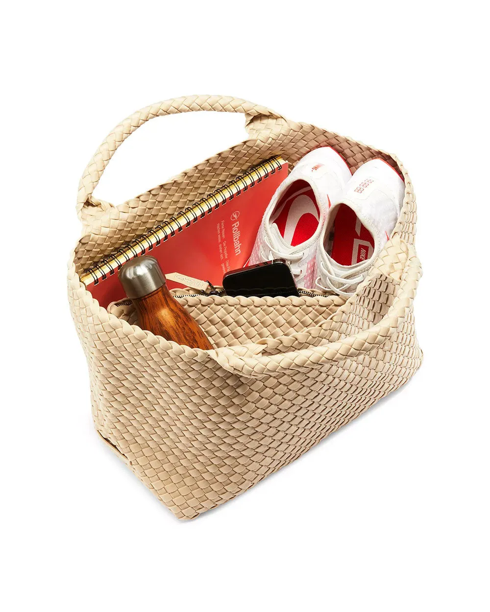 St. Barths Medium Woven Tote in Ecru