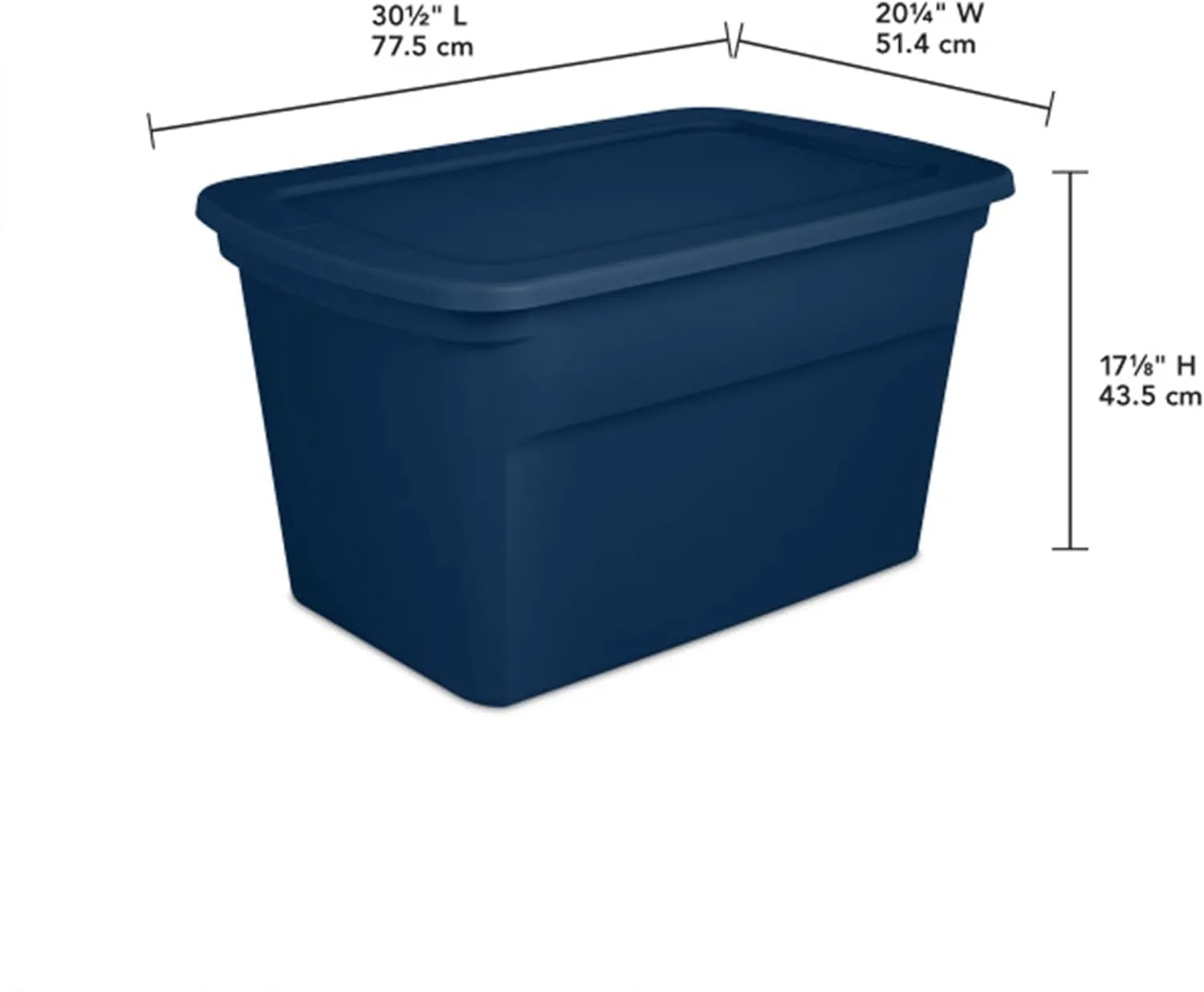 Sterilite 6-Pack Storage Totes with Lids, Large Heavy Duty Tote Bins, 30 Gallon, Blue