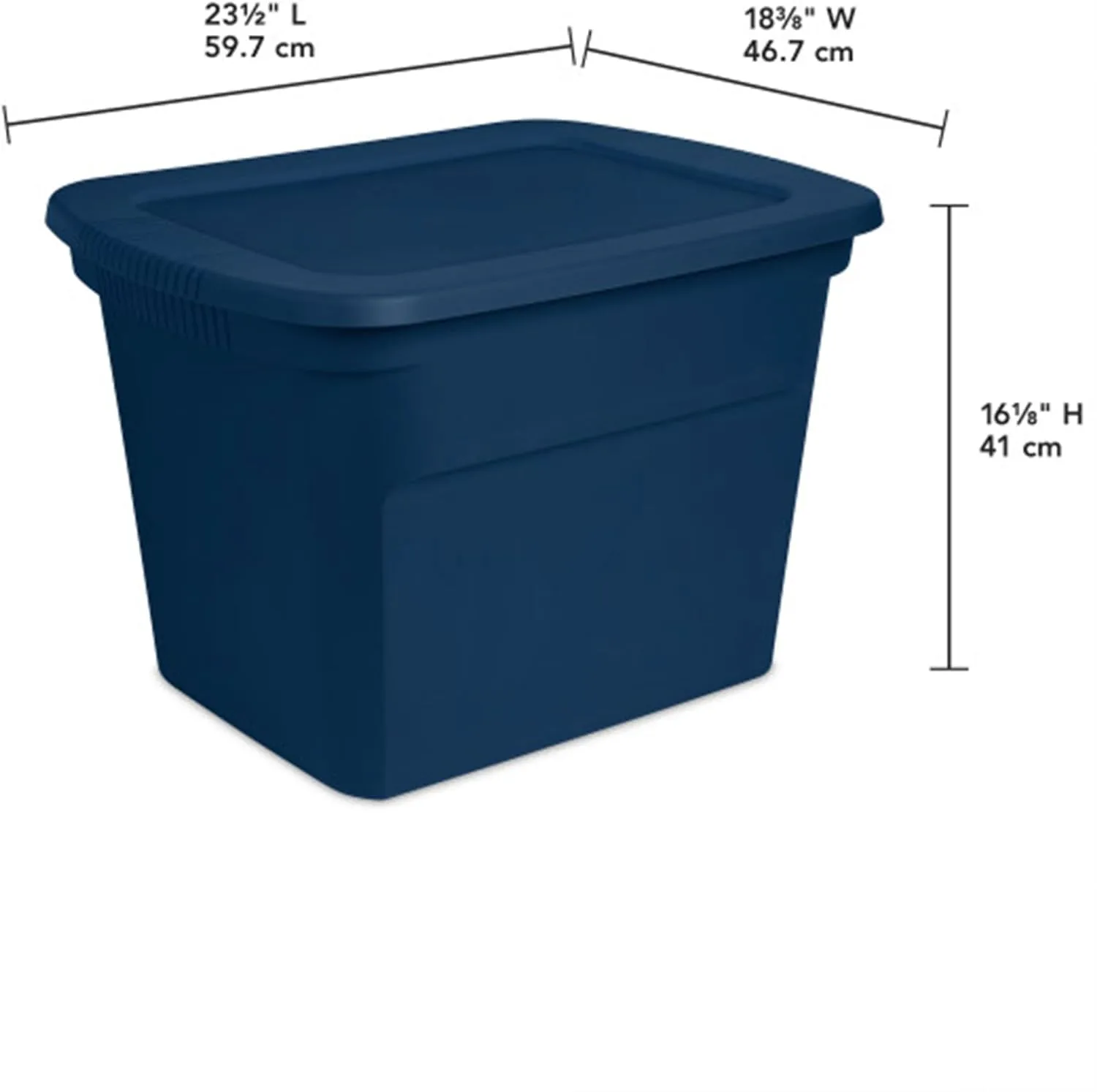 Sterilite 8-Pack Plastic Storage Bins, 18 Gallon Tote Containers with Lids, Marine Blue