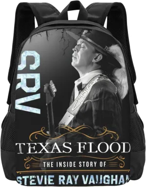 Stevie Great Ray Musician Vaughan Laptop Backpack Large Travel Bags Unisex Adult Gym Bags Casual Daypack for Workout Lightweight Work Rucksack Cozy Computer Bag for Man