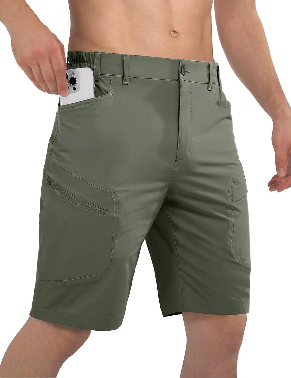 Stlight Men's Hiking Cargo Shorts Quick Dry Lightweight Tactical Shorts with Multi Pocket for Camping Fishing Golf