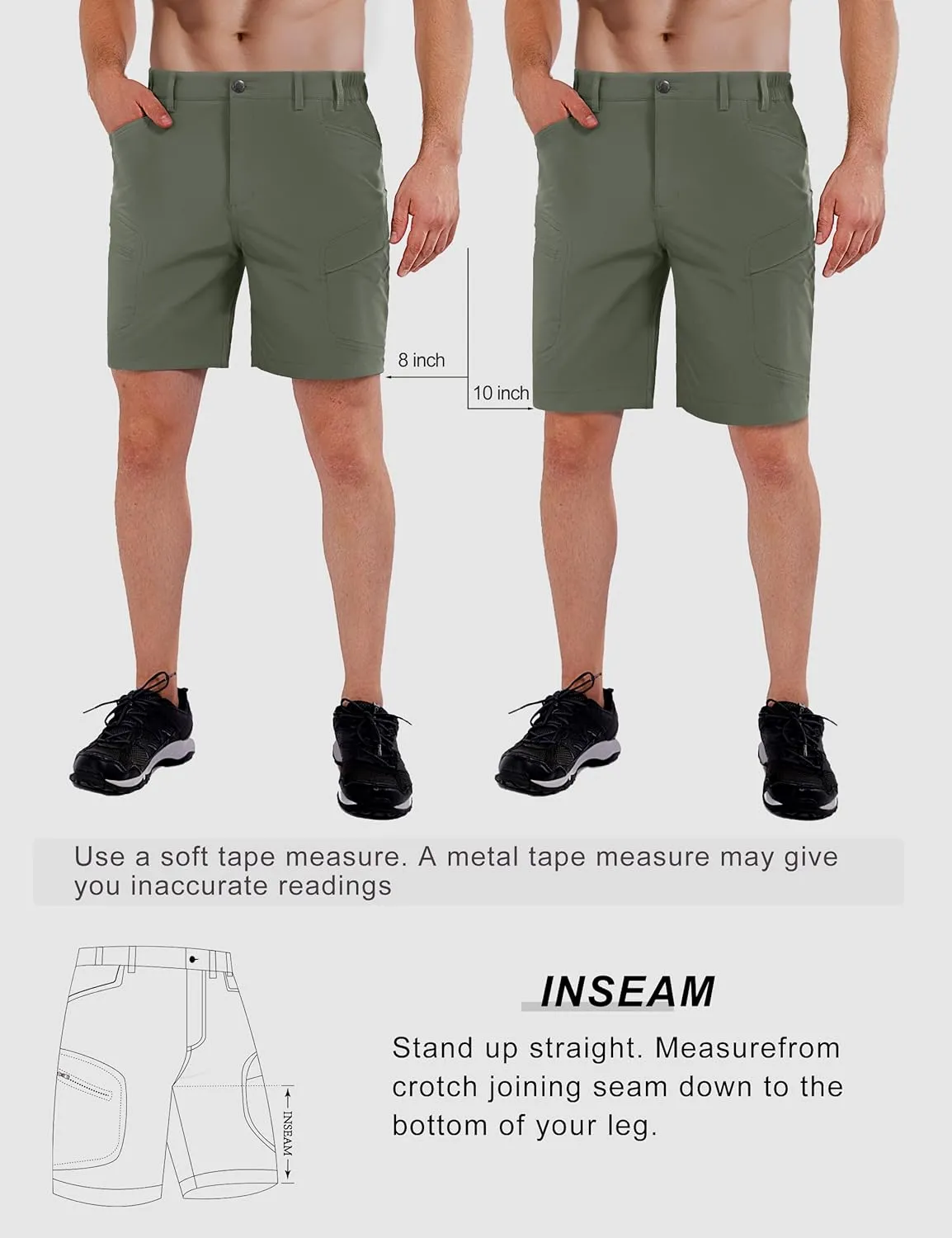 Stlight Men's Hiking Cargo Shorts Quick Dry Lightweight Tactical Shorts with Multi Pocket for Camping Fishing Golf