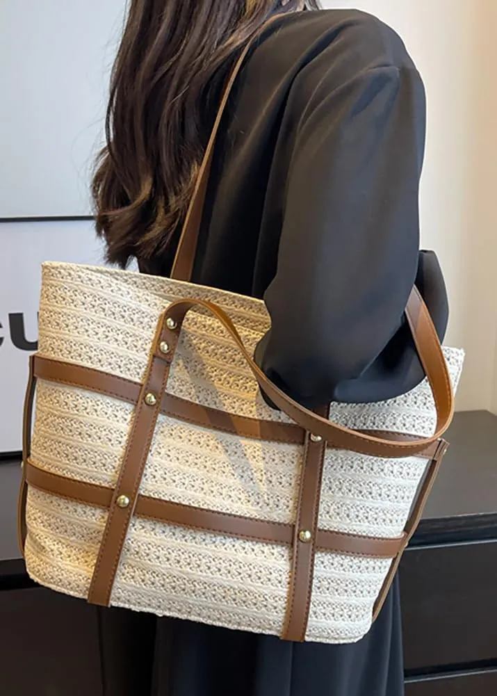 Straw Beach Bags For Women Straw Tote Bag Rattan Purses Summer Raffia Handbag Wicker Purse Shoulder Bag 2025