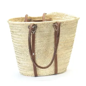 Straw Shopper with Shoulder Straps