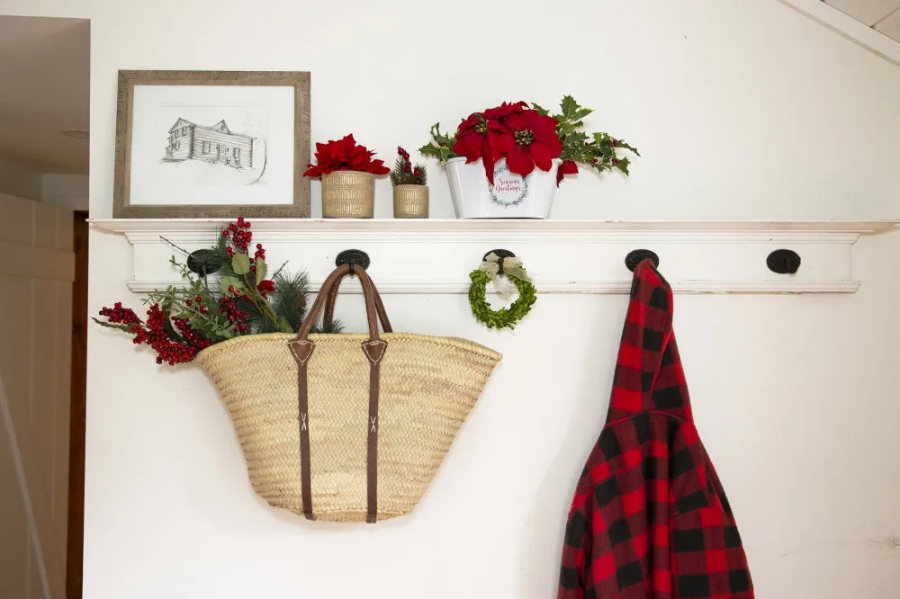 Straw Shopper with Shoulder Straps