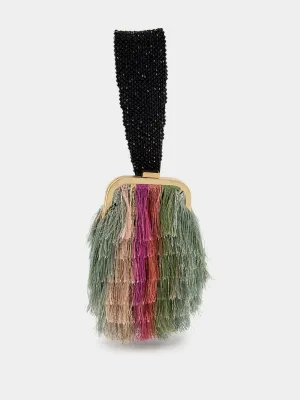 Striped Embroidery Palazzo Mini Bag