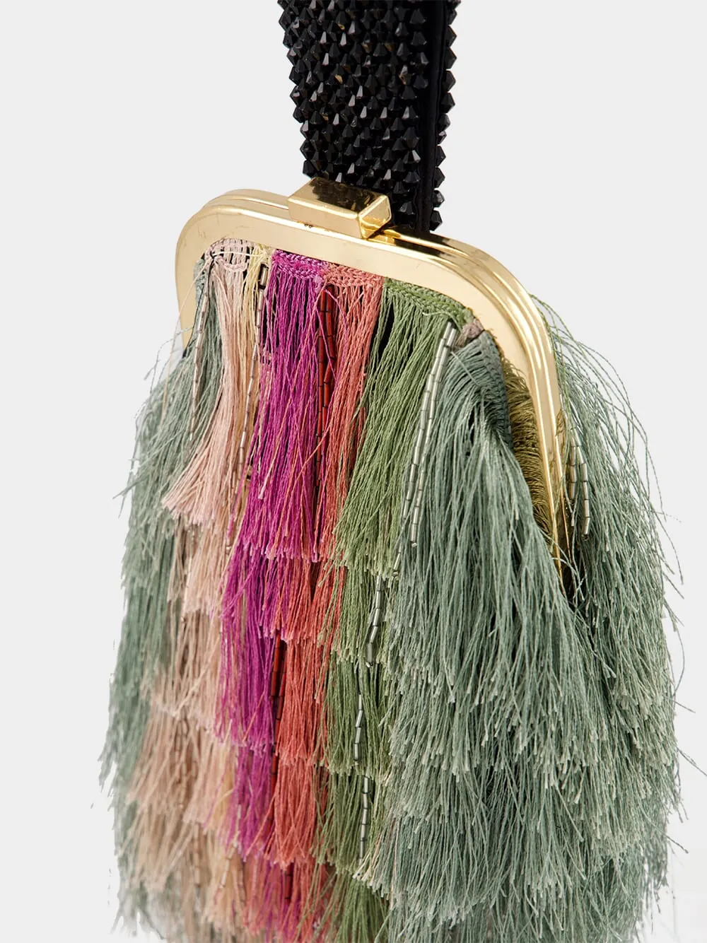 Striped Embroidery Palazzo Mini Bag