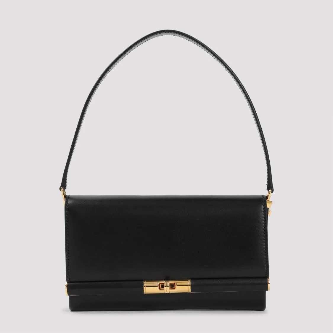 Structured Black Leather Handbag