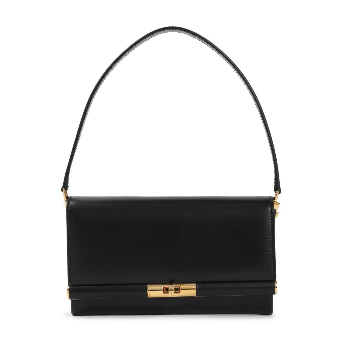Structured Black Leather Handbag