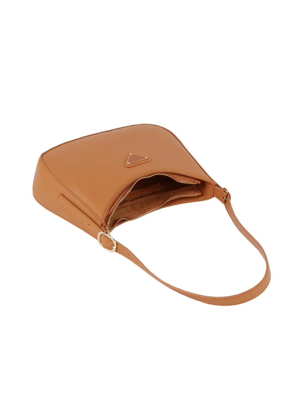 Structured half moon shoulder bag